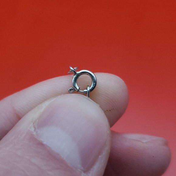 18 Inch 925 Sterling Silver Tarnished Light Shell Native Necklace - Picture 4 of 6